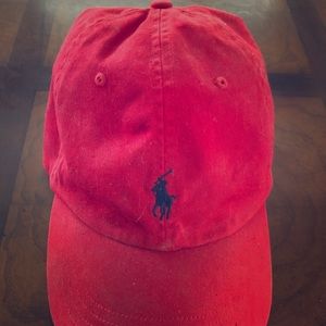 Red Polo Ralph Lauren dad hat